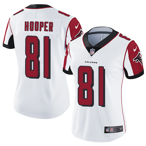 Nike Falcons #81 Austin Hooper White Women's Stitched NFL Vapor Untouchable Limited Jersey